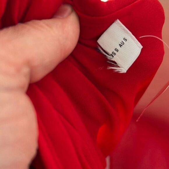 Petal & Pup GIA PLEATED HALTERNECK MAXI DRESS - RED Nwot Size Small - Picture 5 of 9